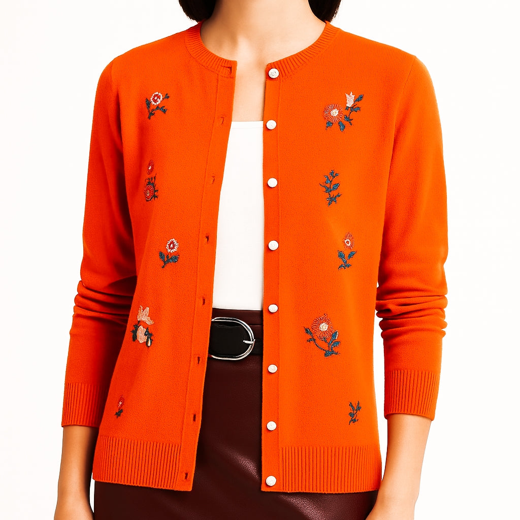 Alessia Flower Stitch Cardigan
