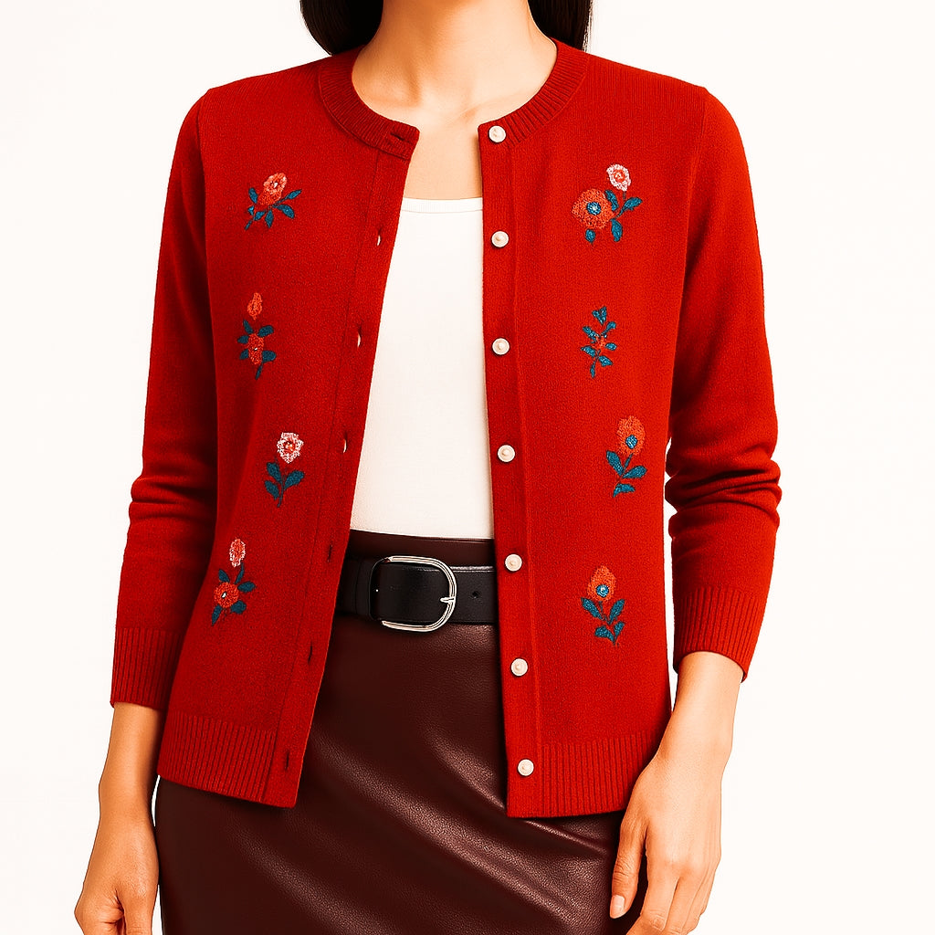 Alessia Flower Stitch Cardigan