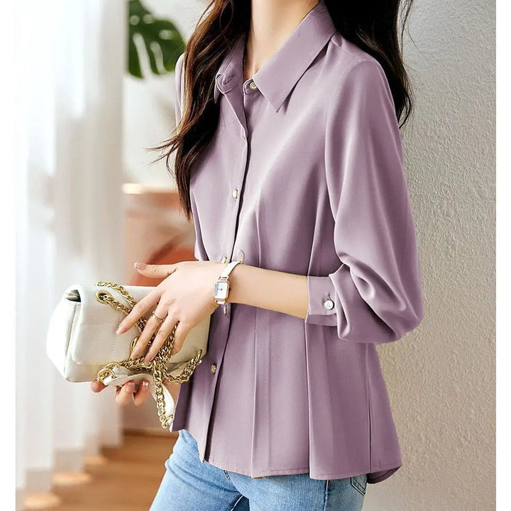 Selvyn Pleated Button Blouse
