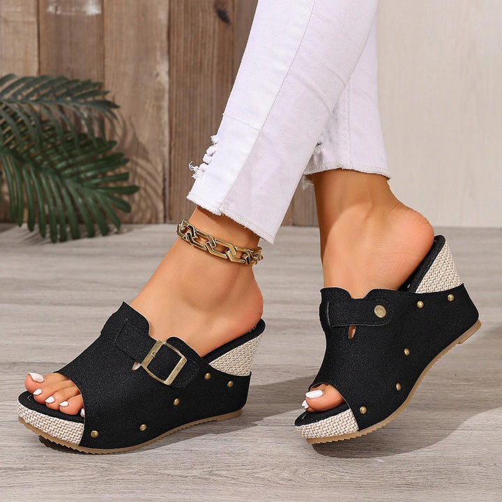 Mireya Open Mule Wedges