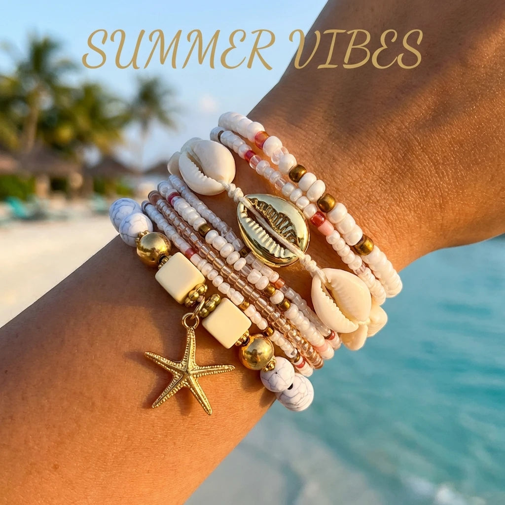 Sienna Shell Bead Bracelet