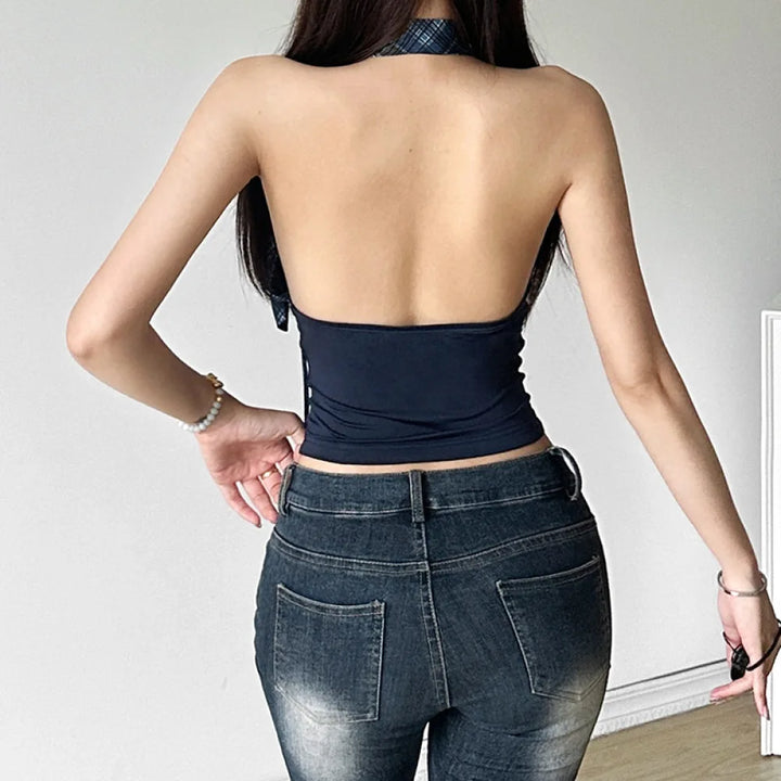 Elina Plaid Corset Top