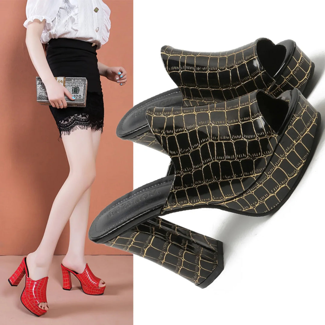 Palermo Croc Heels