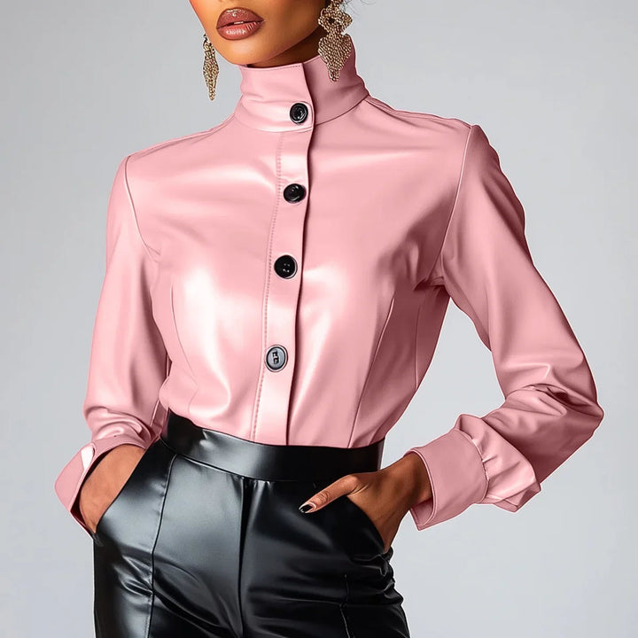 Ariana Blush Leather Jacket