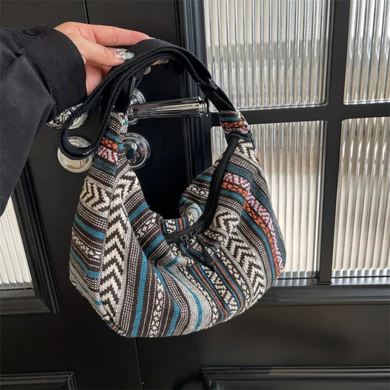 Elena Canvas Shoulder Bag